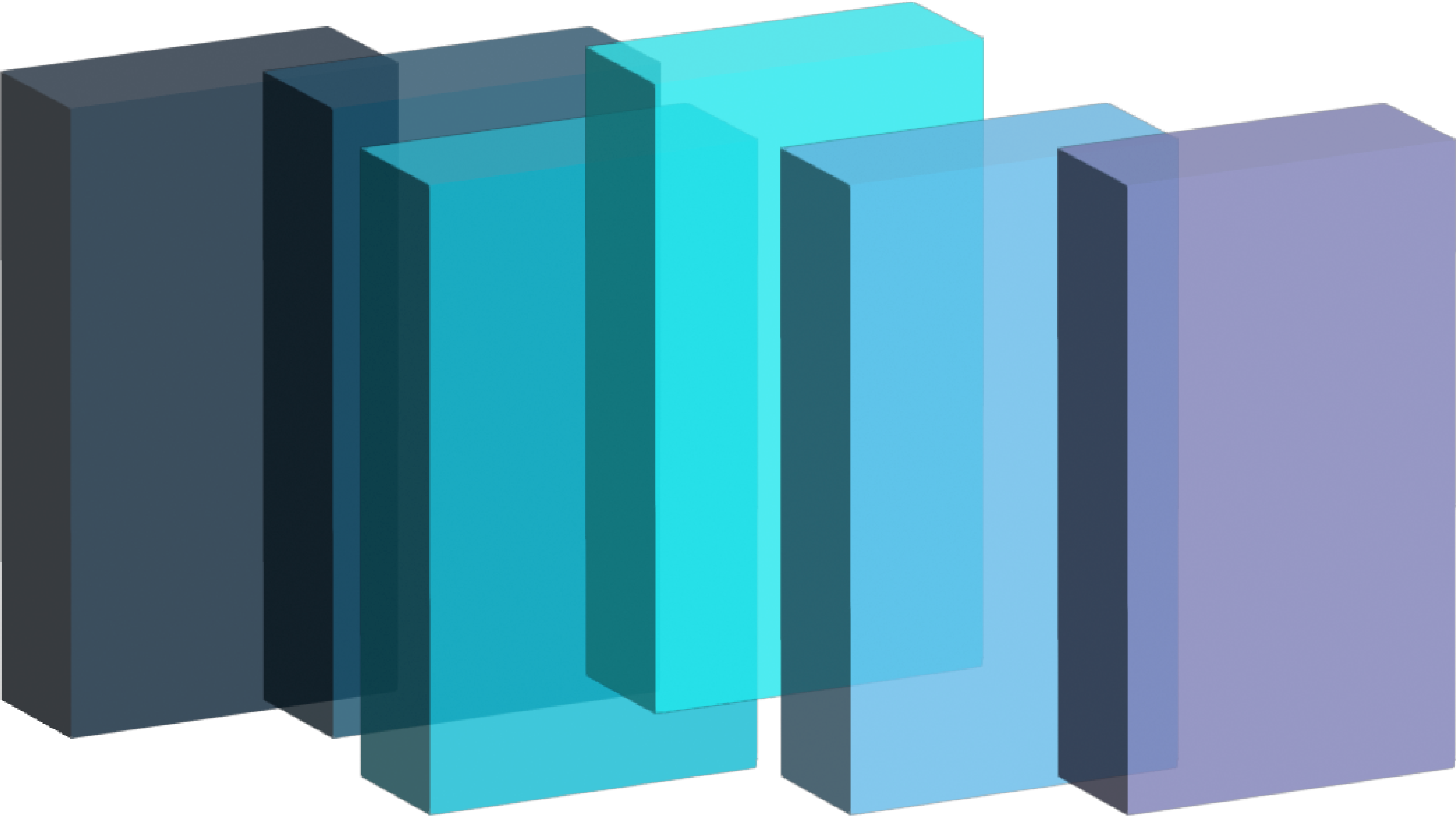 Semi-transparent interconnected colored blocks